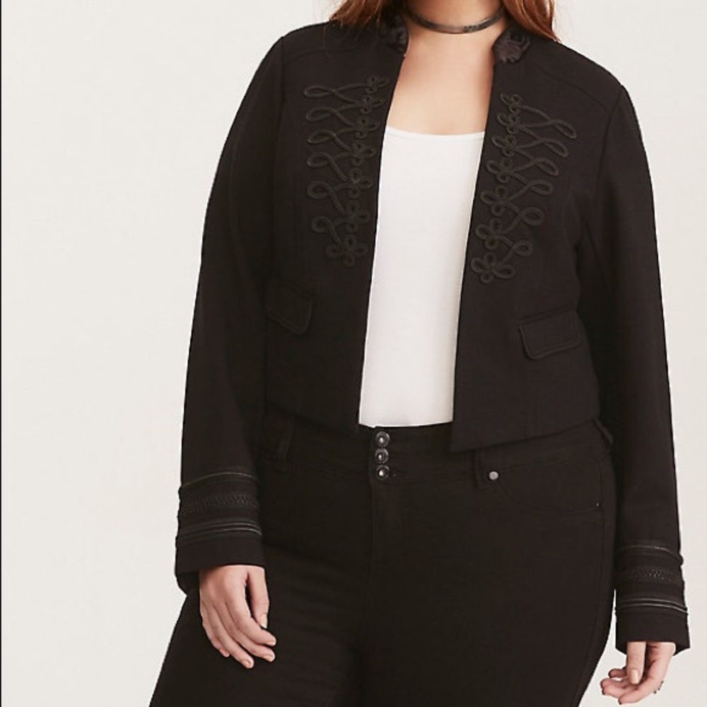 Cropped military jacket embellished Torrid